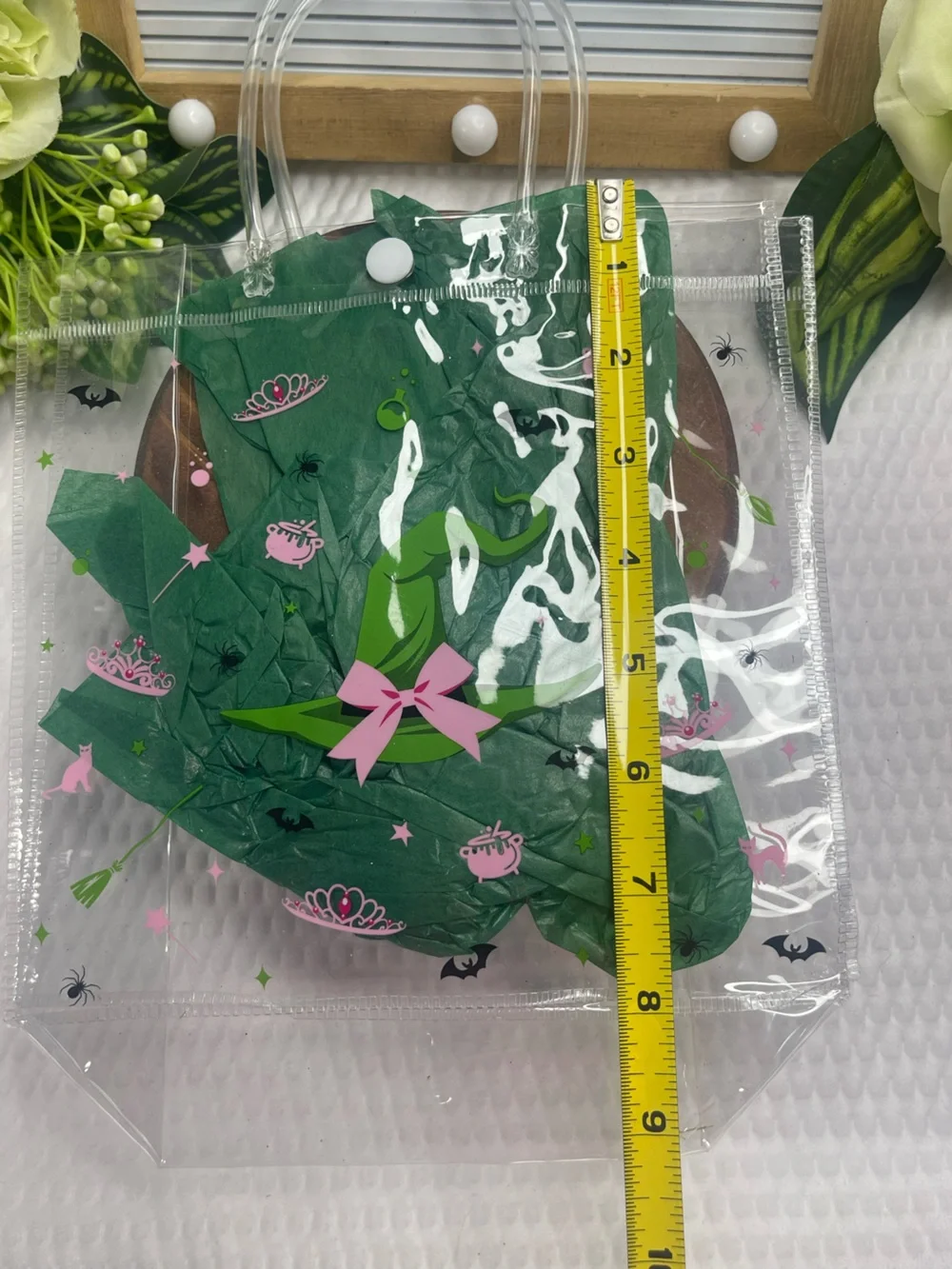Clear PVC Gift Bag Purse Party Favor Tote Transparent Plastic 8” x 8” Lot of 3
